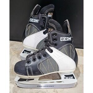 CCM Intruder 55 Hockey Skates Youth Size‎ 11J Black White Performance Blades